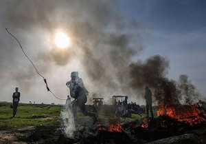 Les Palestiniens protestent contre l'accaparement des terres par les israéliens près de Naplouse5