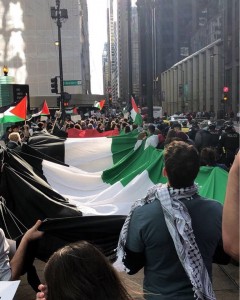 Manifestation à Chicago pour protester contre les crimes israéliens en cours contre des palestiniens innocents à Gaza3