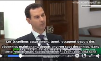 Bashar Al Assad a déclaré que Israël était en panique après la défaite des terroristes qu’elle soutenait