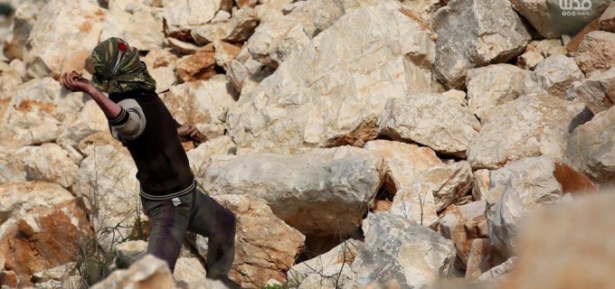 Scène d’affrontements d’aujourd’hui entre les forces d’occupation israéliennes et les manifestants palestiniens dans le village de Kafr Qaddoum dans la Cisjordanie occupée.