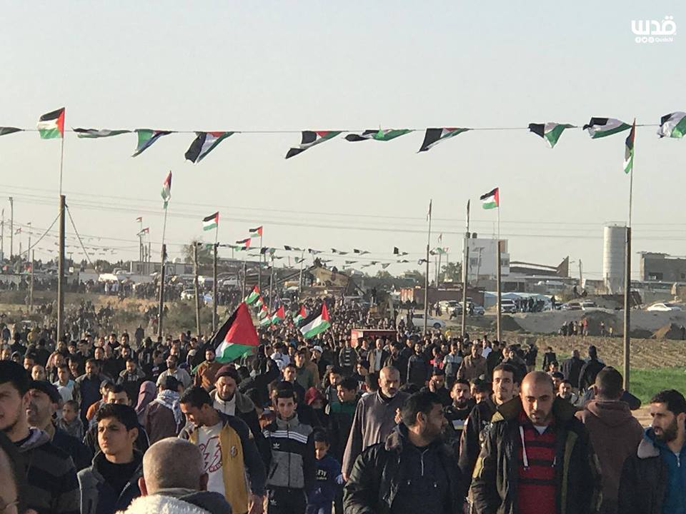 Des milliers de palestiniens ont pris à la Grande Marche du Retour aujourd'hui (comme chaque vendredi) à la frontière de Gaza.3