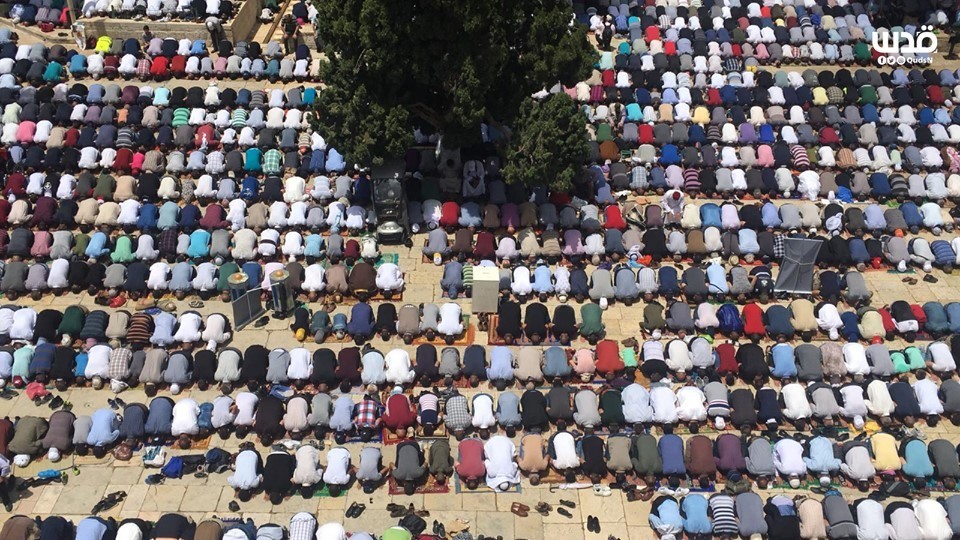 Malgré les restrictions israéliennes, des milliers de fidèles musulmans ont effectué la 2èmz prière du vendredi du mois sacré de Ramadan dans la mosquée Al-Aqsa à Jérusalem occupée.2