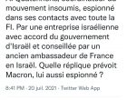 Une réplique ? Il faudrait être très naïf… Le roquet français jappe face à la Russie mais s’aplatit face à Washington et à Israël !